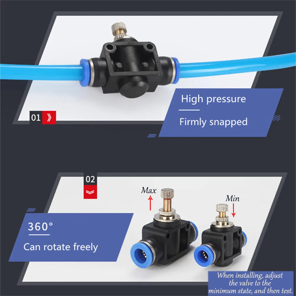 Turbo car Explosive Eye Doll ornament kit with pressure valve, copper tube, and mounting clip on a car dashboard vent.