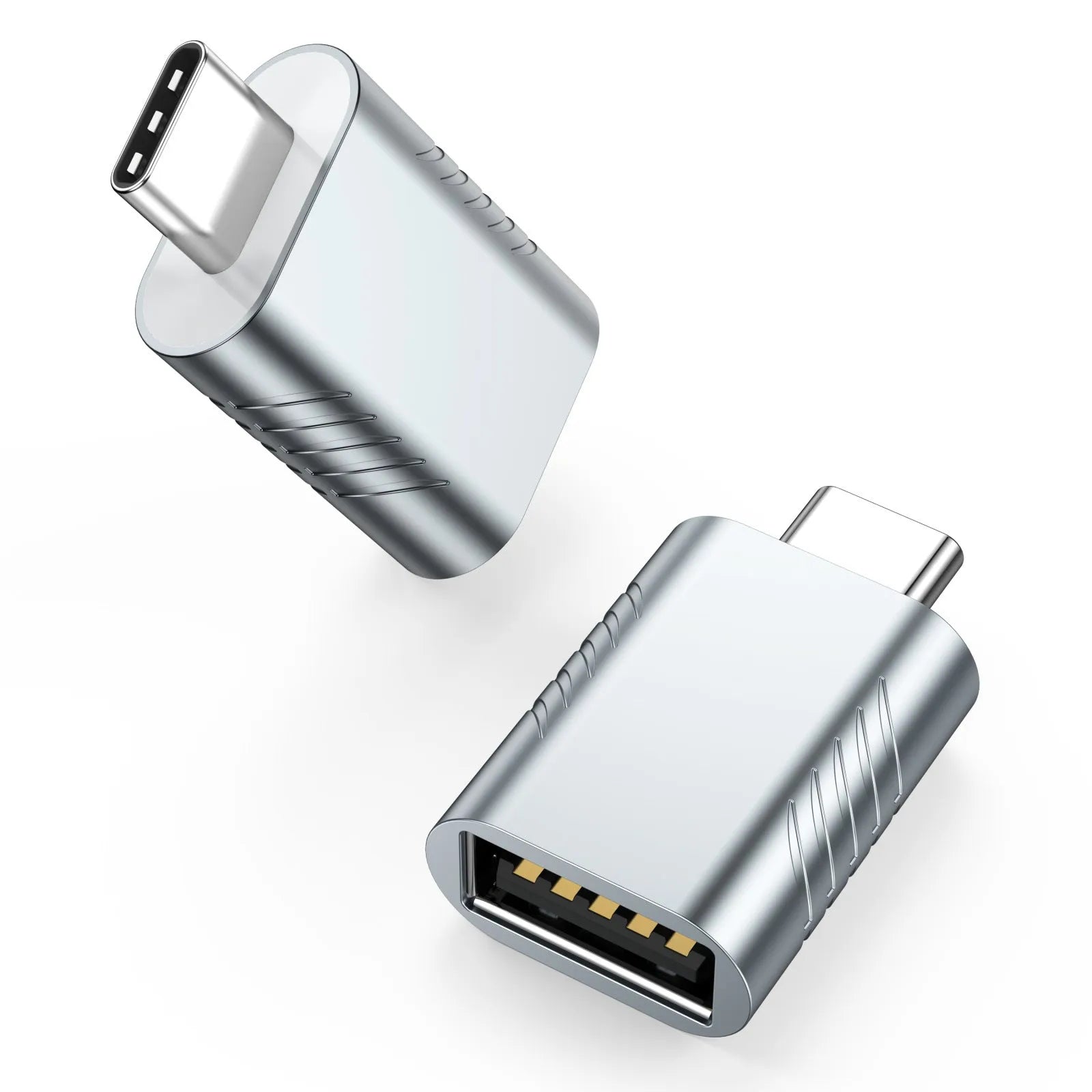 USB-C to USB-A converter adapter with zinc alloy shell in multiple colour options.