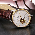 Automatic mechanical business men's watch with sapphire crystal glass and stainless steel case
