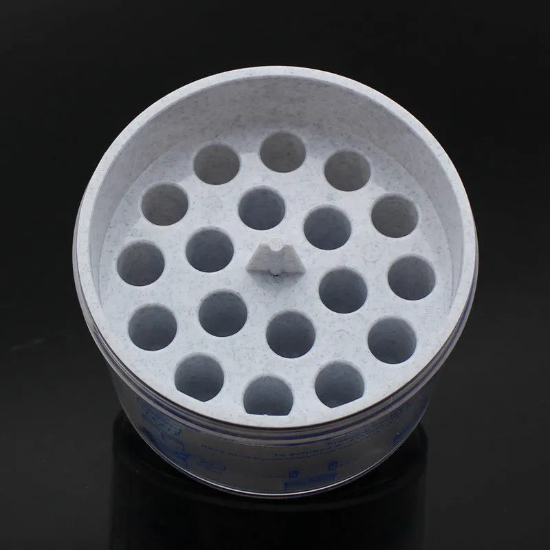 Orange and blue metal-plastic laboratory process cooling box for gradient freezing cell recovery