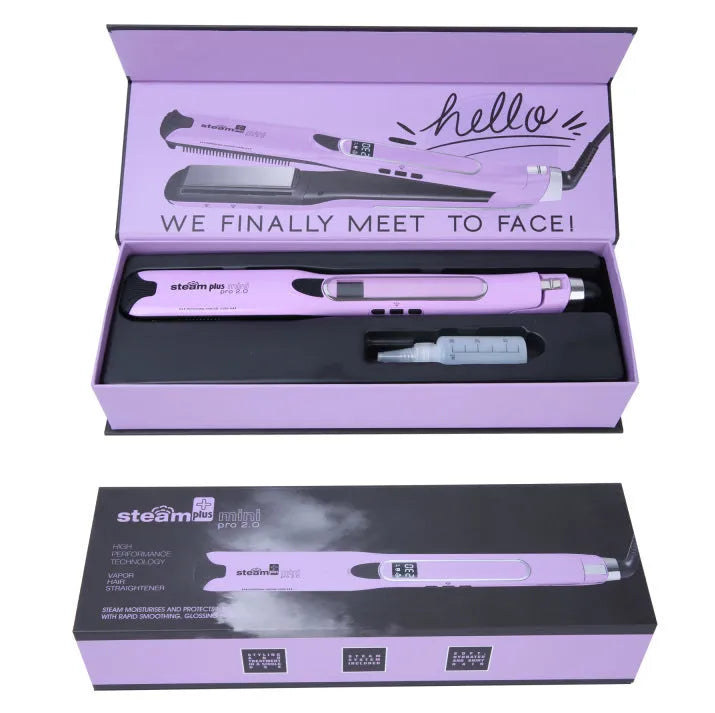 Mini steam splint spray hair straightener in champagne, purple or rose red colour
