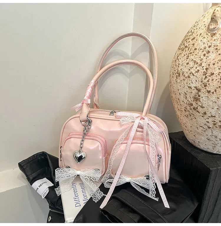 Soft PU casual shoulder bag with large capacity and mobile phone compartment in four colour options
