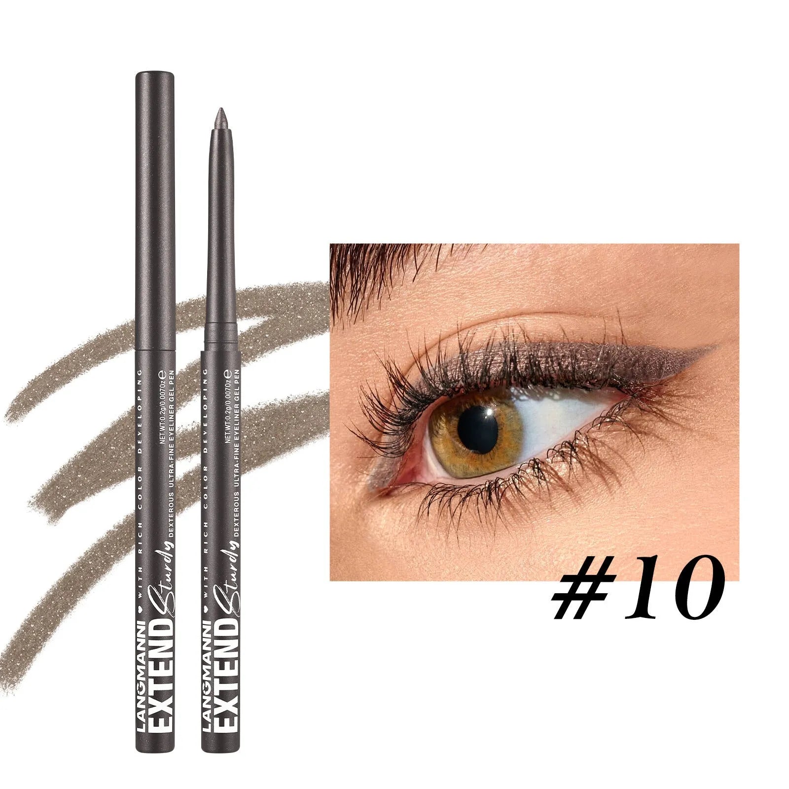 Set of 12 colourful gel glitter eyeliner pencils for waterproof party and Halloween makeup