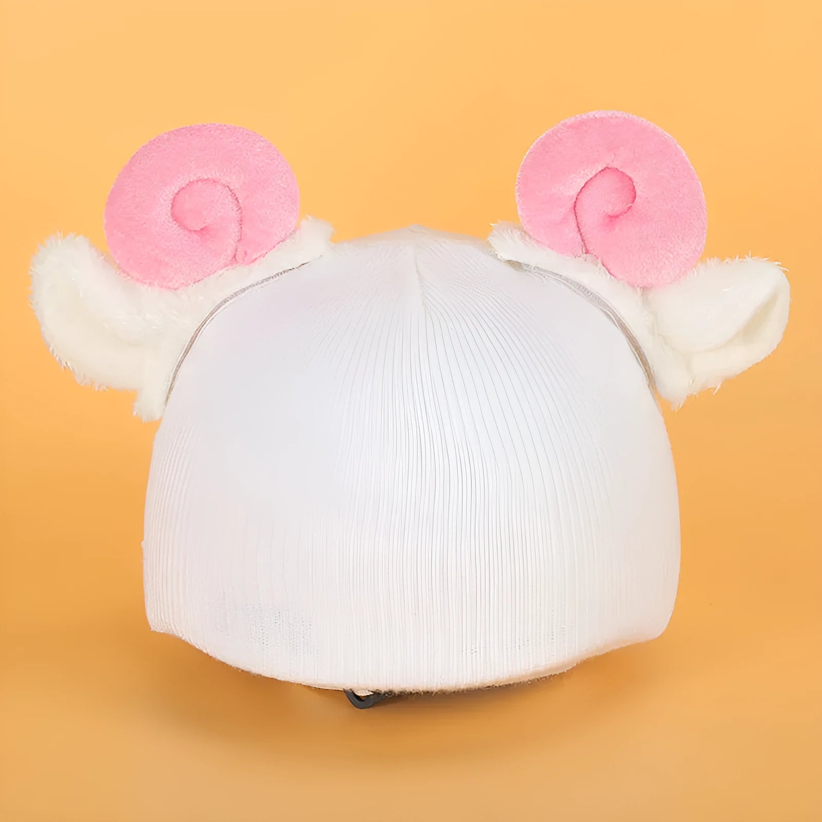 Plush fabric motorcycle helmet liner and cartoon-themed ear covers set in size M.