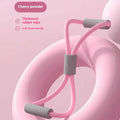 Four-piece yoga fitness set with leg stretcher, pedal device, ring, and tension rope for home exercise.