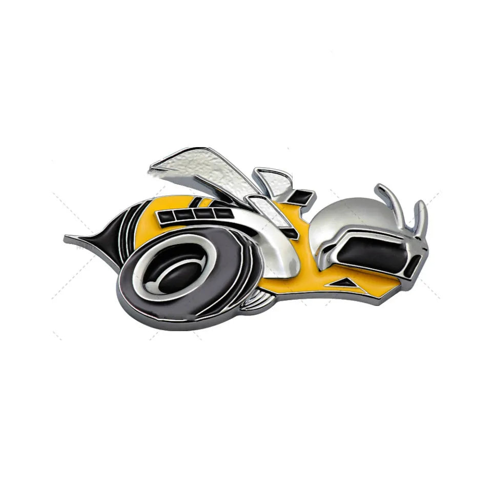 Big Bee zinc alloy super large bumper sticker 11.2x6.2cm yellow silver colour