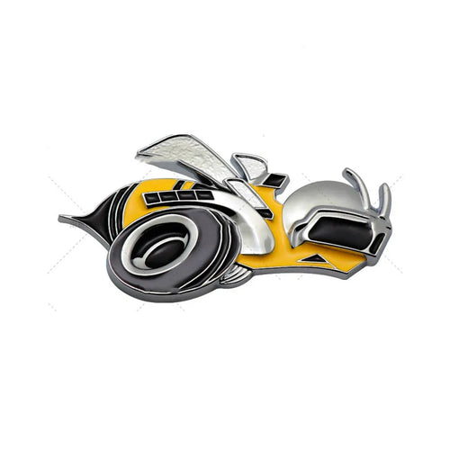 Big Bee zinc alloy super large bumper sticker 11.2x6.2cm yellow silver colour