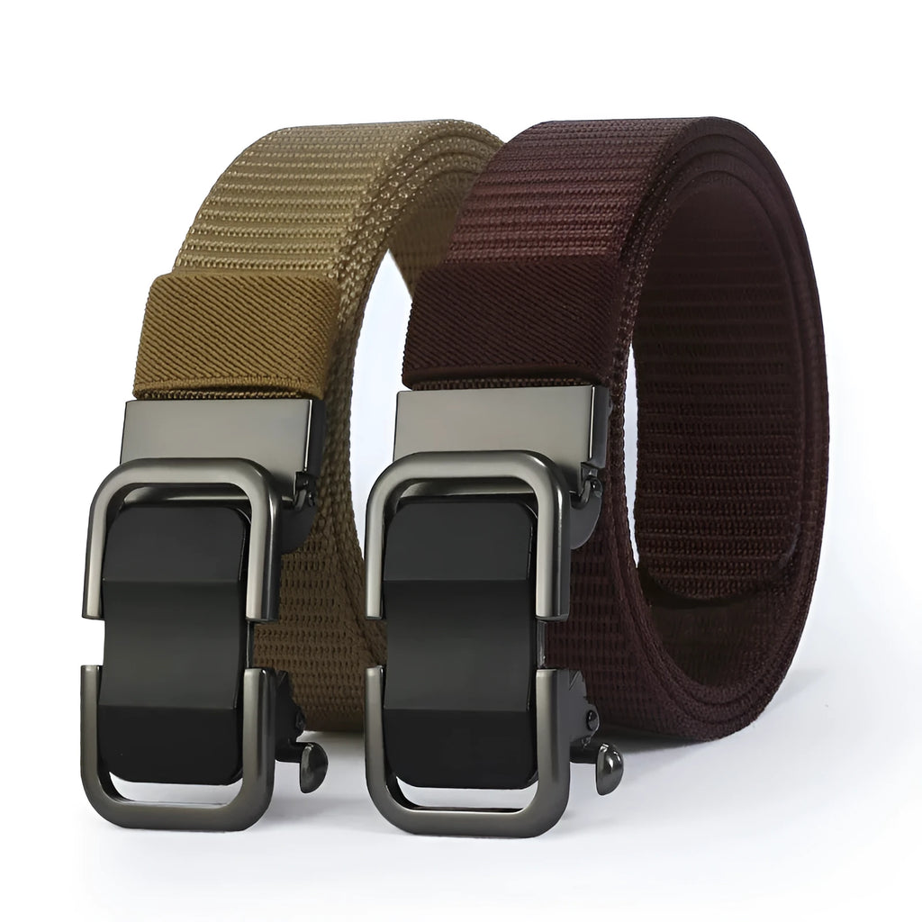 Men's nylon canvas belt with toothless buckle in multiple colour options