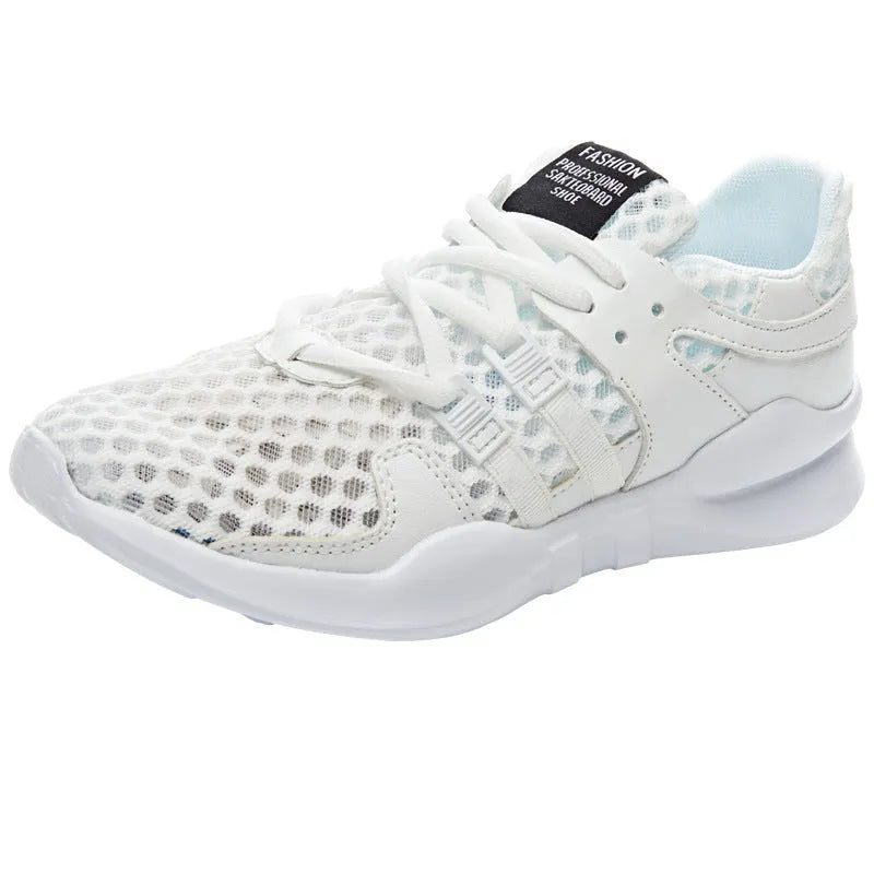 Breathable mesh sneakers with hollow-out design in low-top casual style