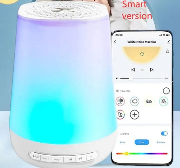 White noise sleep instrument with colourful touch night light and ABS body