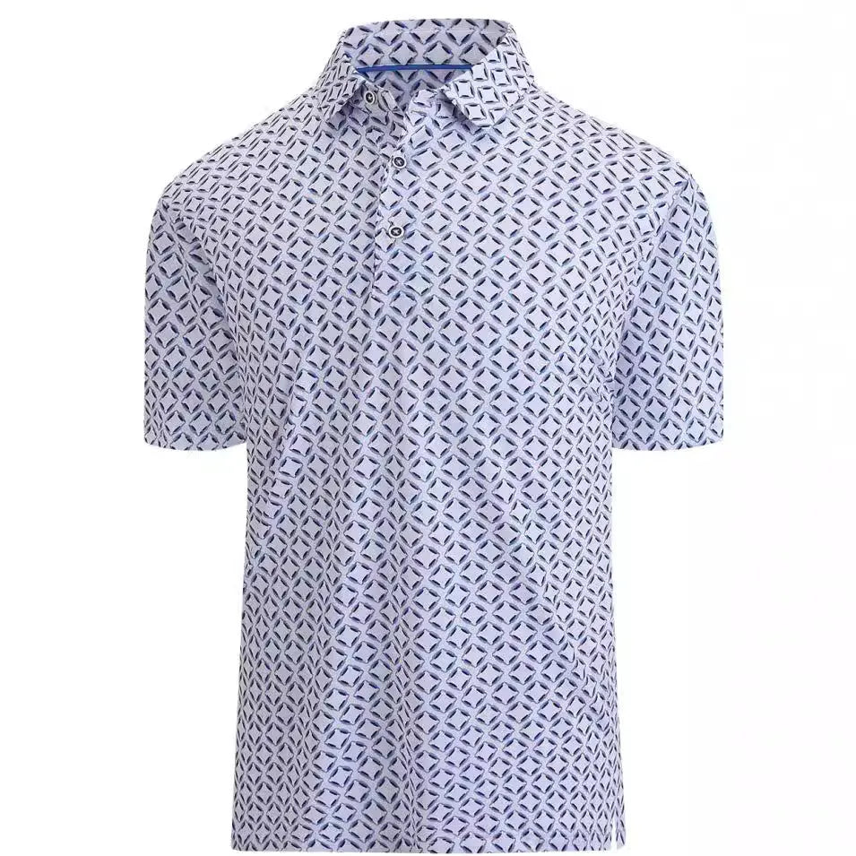 Men's 3D printing graphic short sleeve T-shirt in retro Japanese style with zip detail on mesh fabric