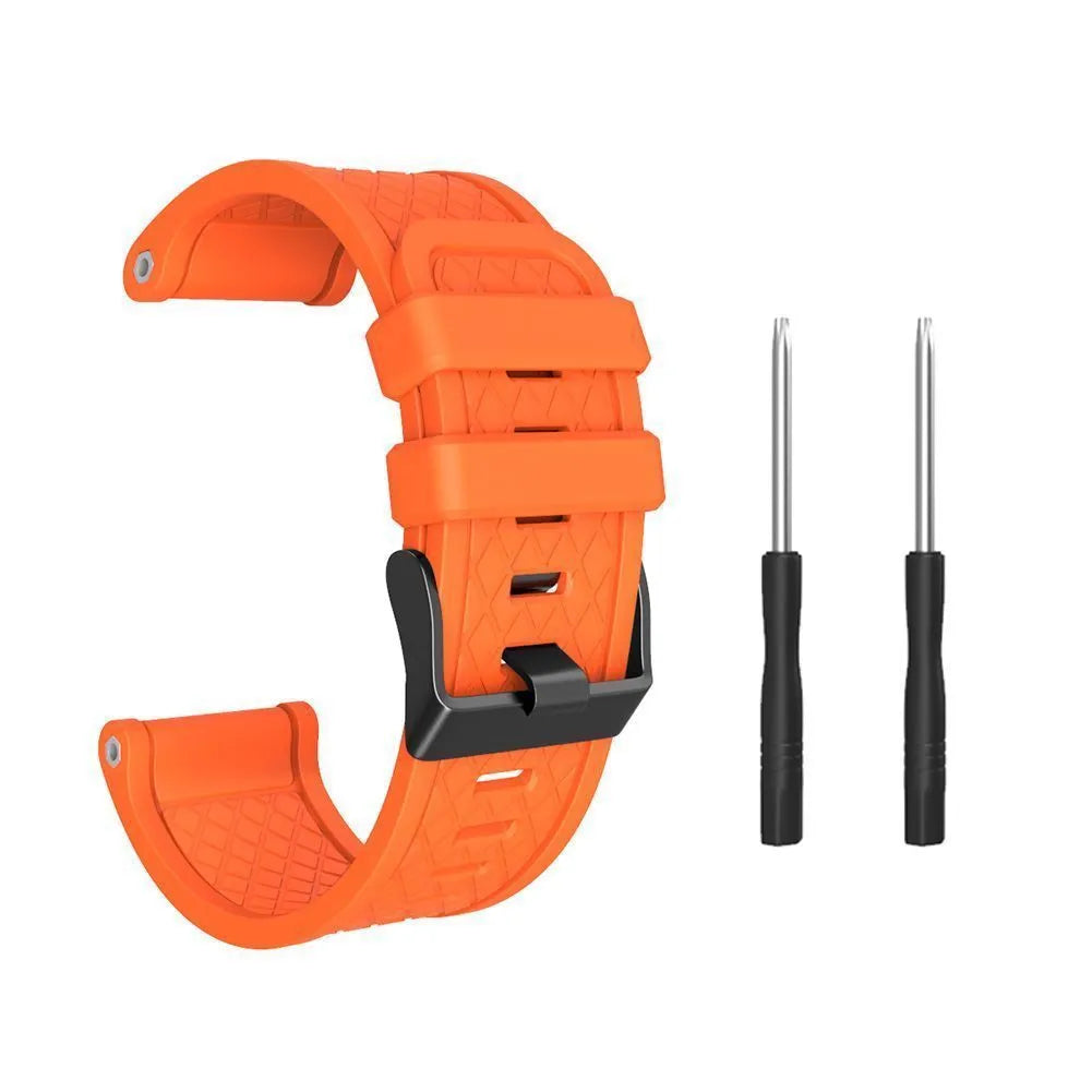 26mm black silicone watch strap with stainless steel button for Jiaming watches