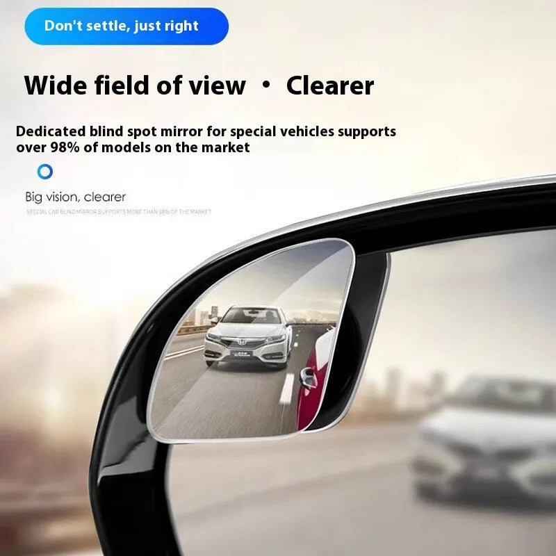 Small round frameless glass car rearview mirror pair for general fit