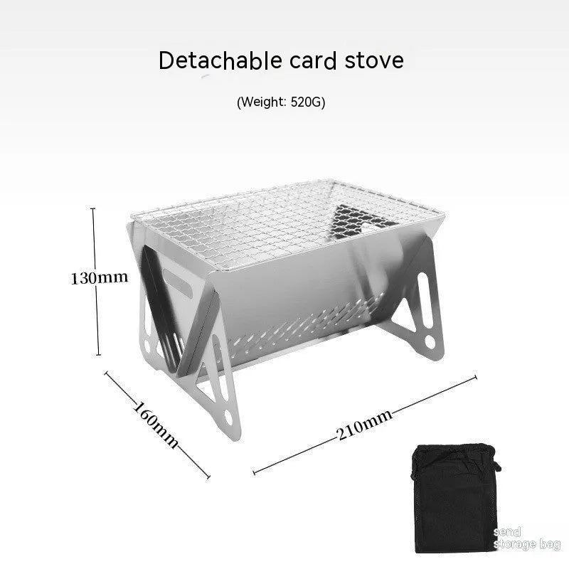 Large stainless steel folding barbecue oven with storage bag for outdoor cooking