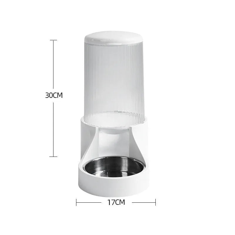 Pet large capacity automatic feeder 2.7L PP material for cats and dogs ivory white format