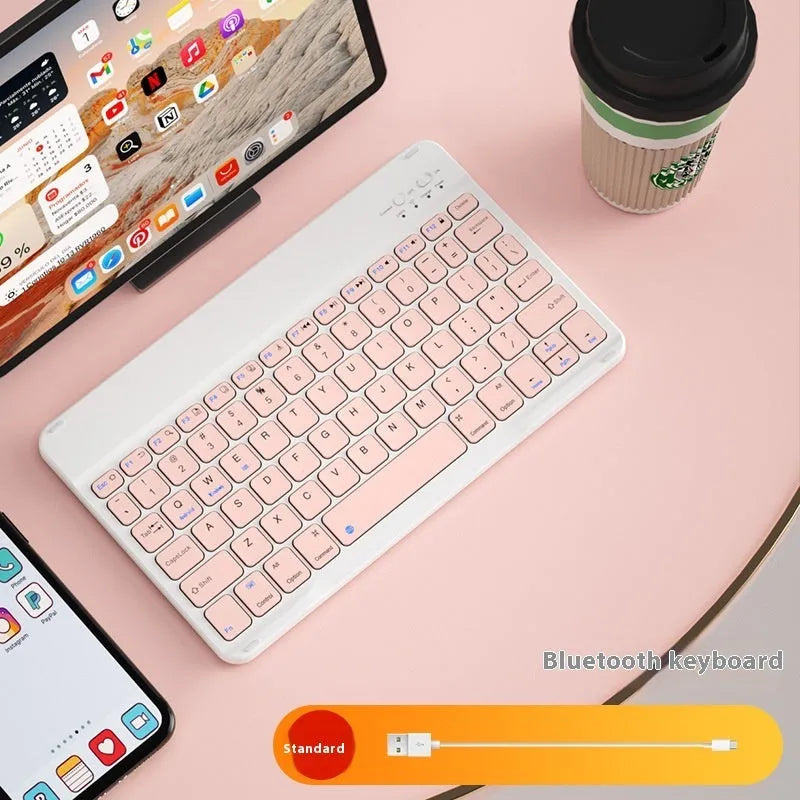 Bluetooth keyboard for Android tablets in multiple colours including white, green, and pink