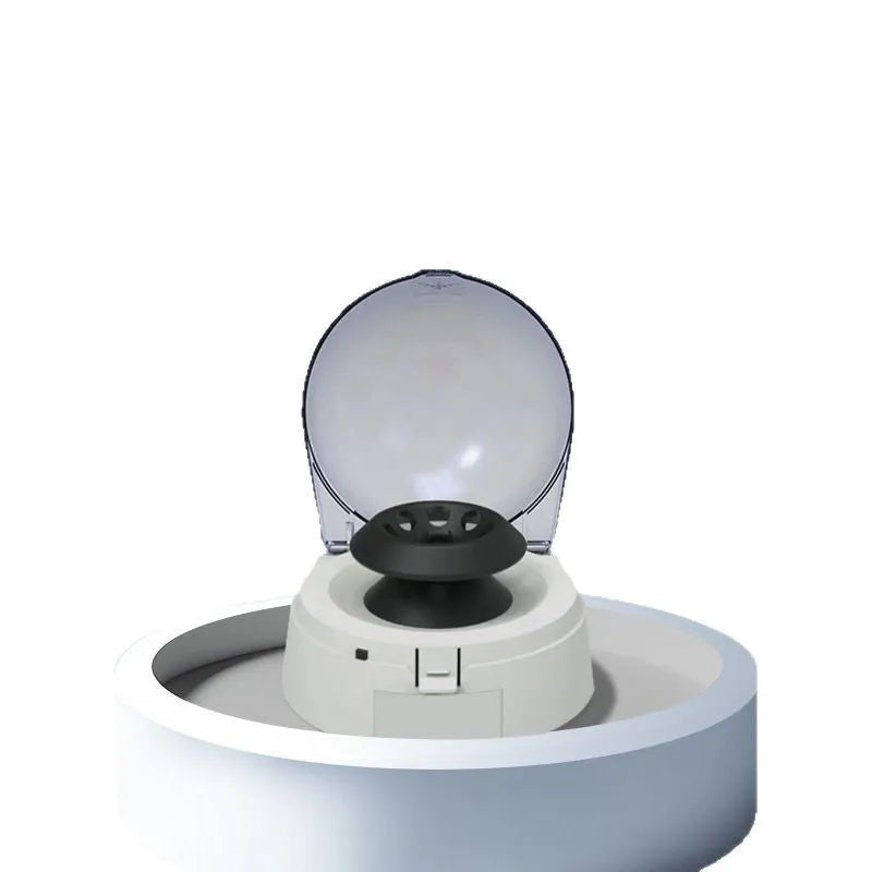 Mini laboratory centrifuge unit with compact 157x170x120mm dimensions and 7000 rpm maximum speed