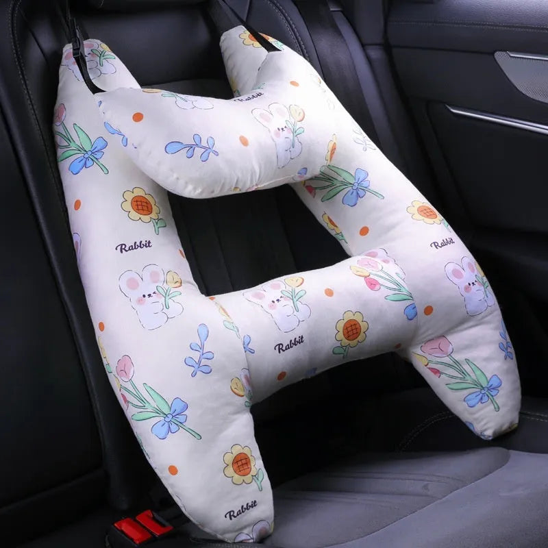 55x70cm car headrest sleeping pillow with pearl cotton filling in child-friendly patterns