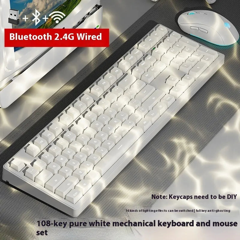 Wireless Bluetooth mechanical keyboard in various colours with 87-key and 108-key layout options