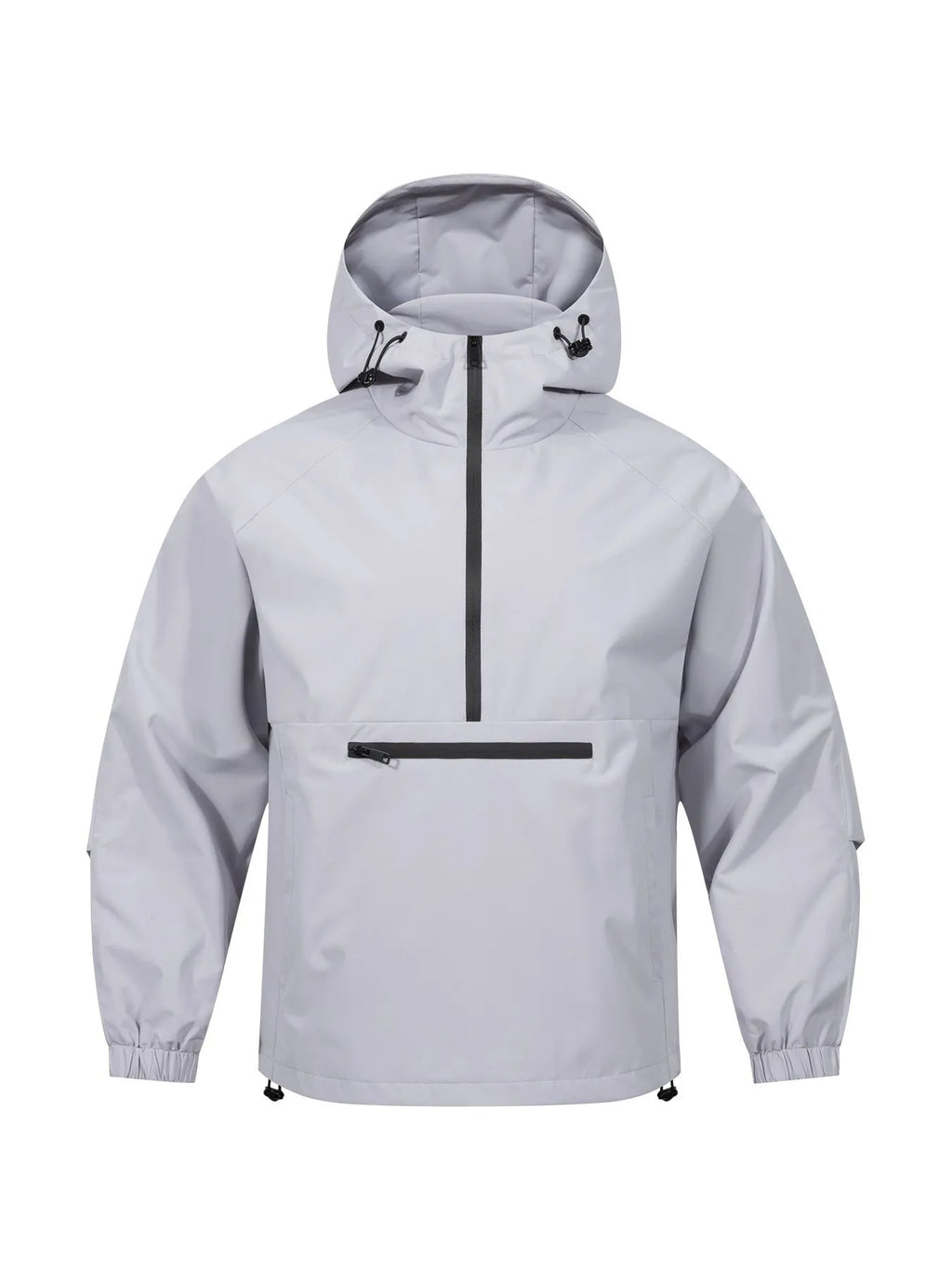 Men's Korean-style loose half-zip hooded corduroy sweater jacket with rabbit fur lining