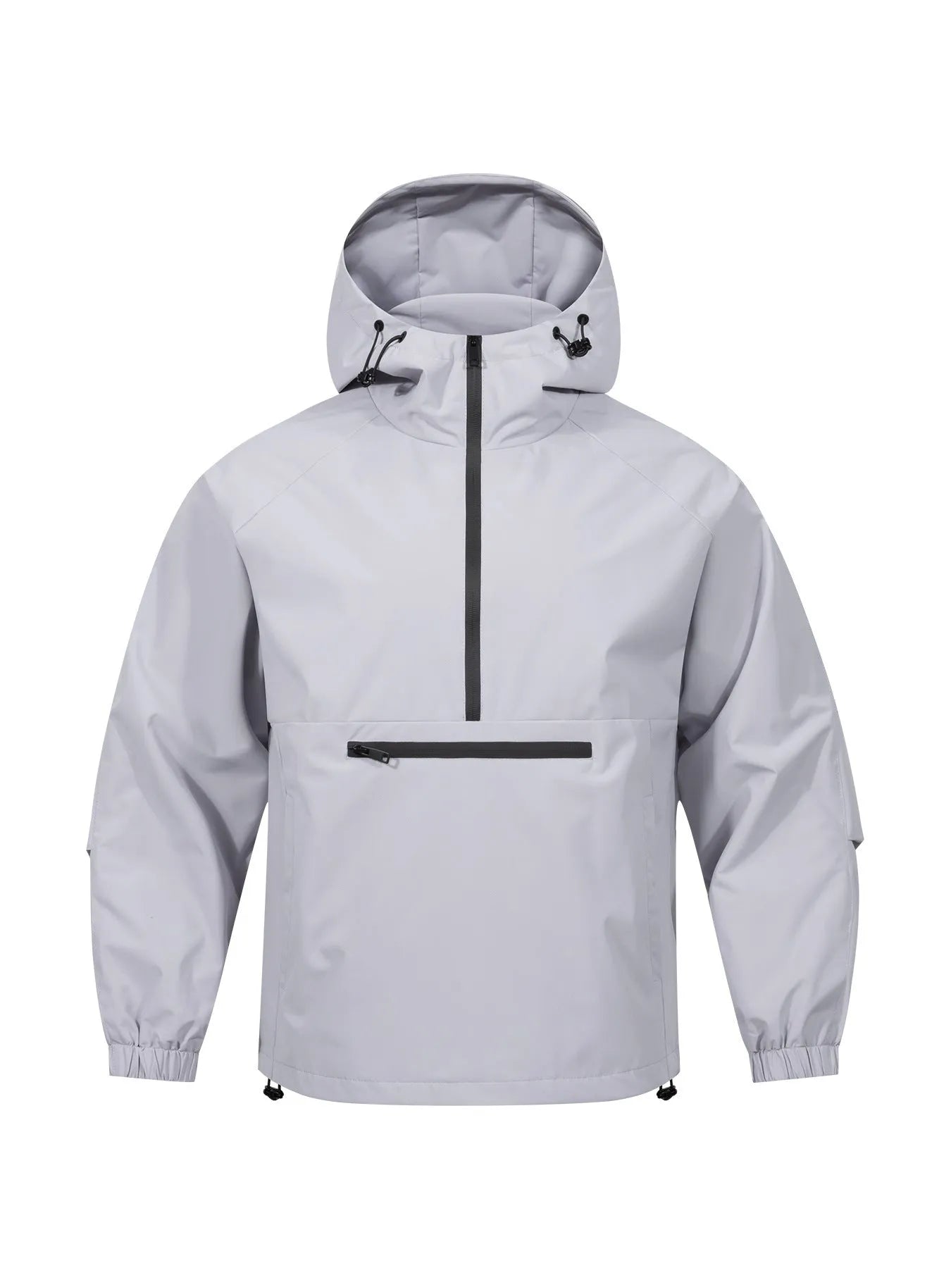 Men's Korean-style loose half-zip hooded corduroy sweater jacket with rabbit fur lining