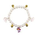 Halloween pearl necklace pet collar with pumpkin designs in purple ghost, skull, and smiling variations