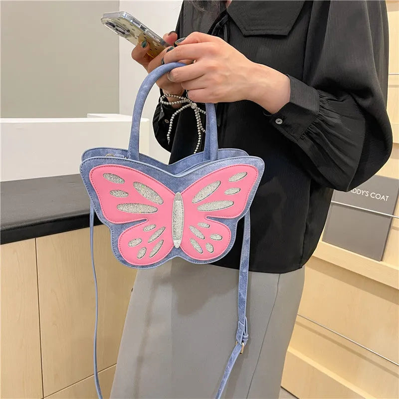 Small square women's crossbody bag in PU leather with contrast trim detailing