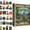 Plastic educational advent calendar with hiking national park theme for Christmas countdown