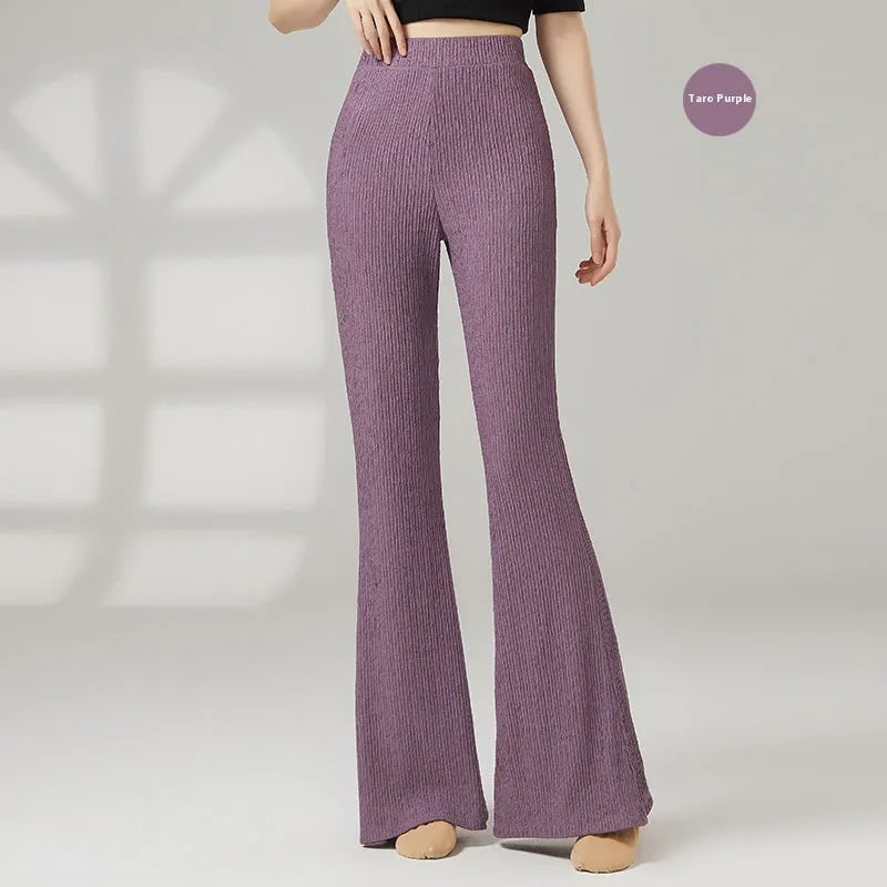 Women's classical dance training pants in stretch polyester fabric showing colour options