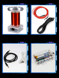 Music Tesla coil driver board unit with ports for 220V power, audio, and controller connections.