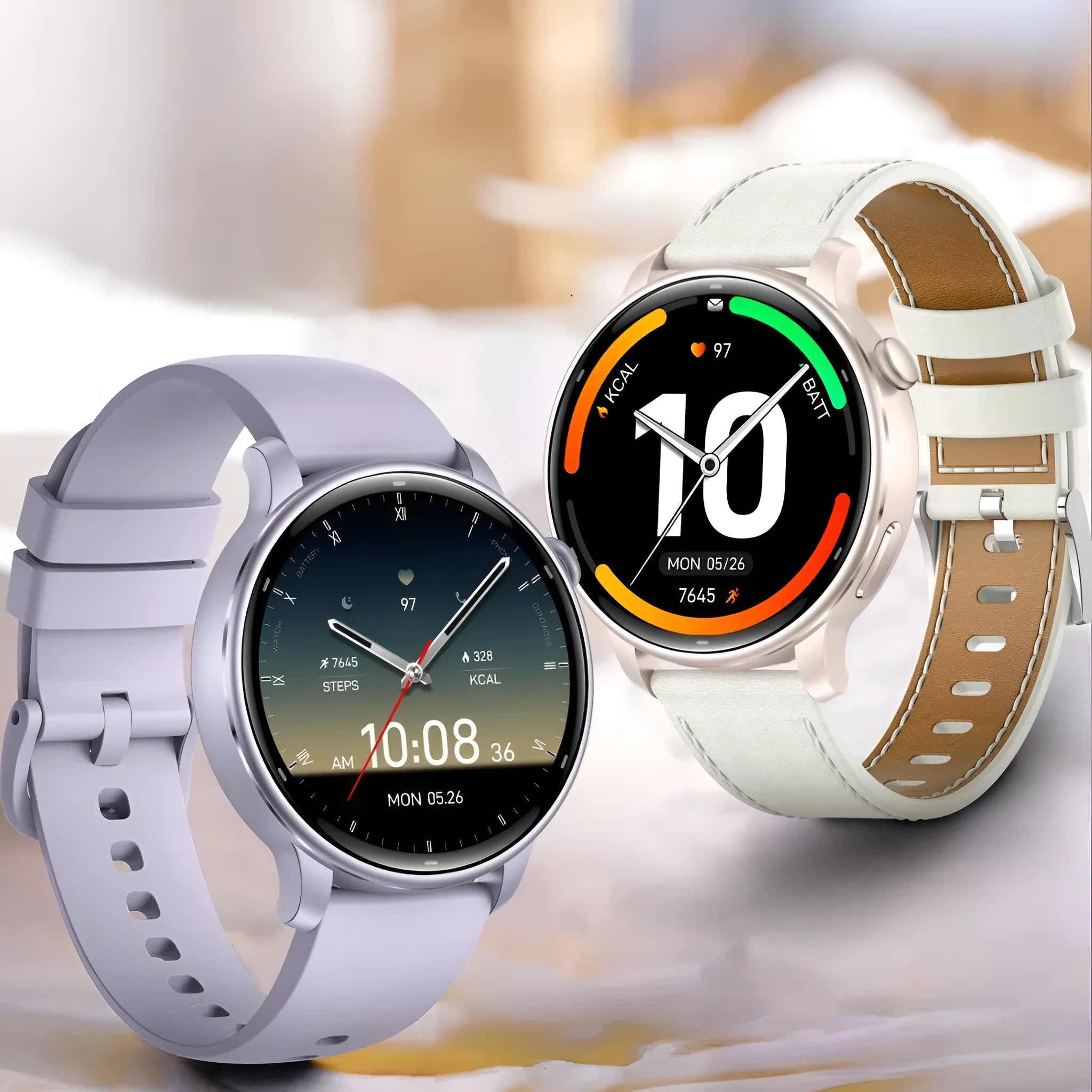 Smart watch with AMOLED screen, GPS, heart rate, blood oxygen, and altitude monitoring in black