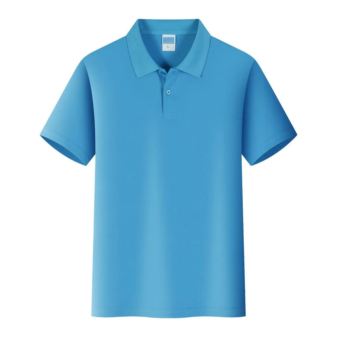 Straight-fit cotton short sleeve pullover shirt for workwear advertising on a mannequin.