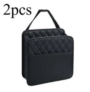 Car interior hanging storage bag organiser in black colour with 25x25x8 cm dimensions