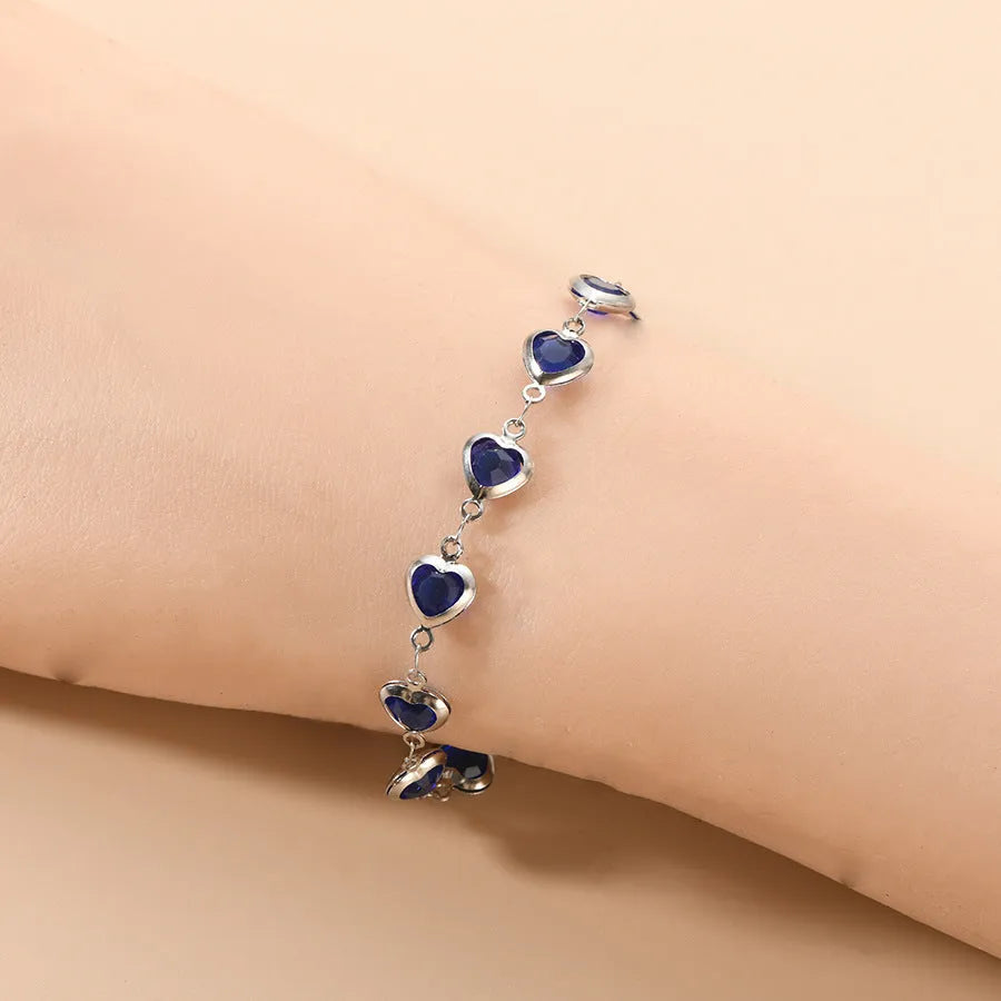 Devil's Eye geometric heart-shaped stainless steel bracelet in one of six electroplated colour options.