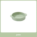 Metal cat bowl with ceramic base and high legs in green colour for cervical spine protection