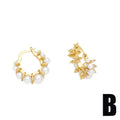 Women's copper geometric circle ear clip eardrops in two colour options