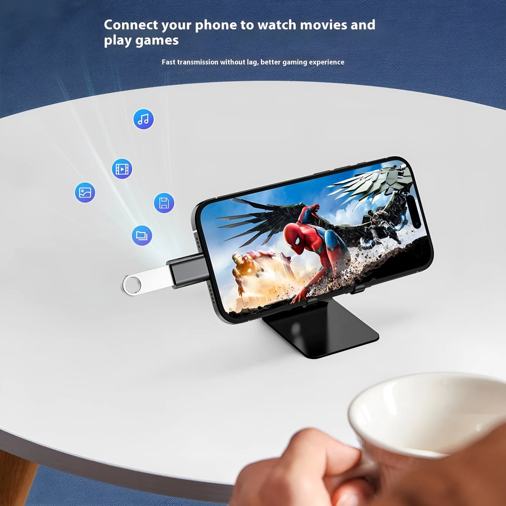 Type-C to USB3.2 female adapter in zinc alloy with 10Gbps speed for universal mobile device connectivity