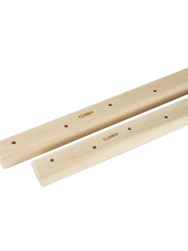 Set of three solid wooden finger grip training boards in different sizes on a white background.
