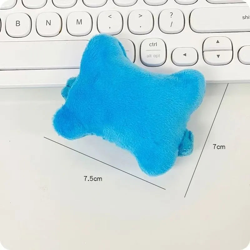 Plush wrist protector mouse pad in blue, green, or pink colours for comfortable typing support