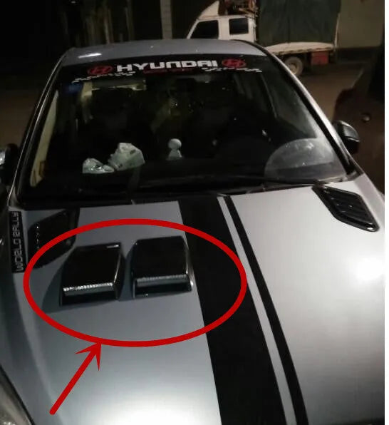 Decorative black ABS plastic car air vent simulator showing front grille detail