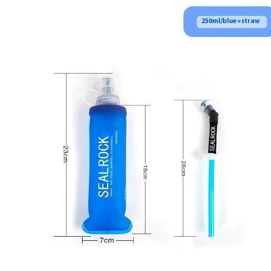 Plastic portable straw with suction tube for mountain climbing and off-road biking hydration