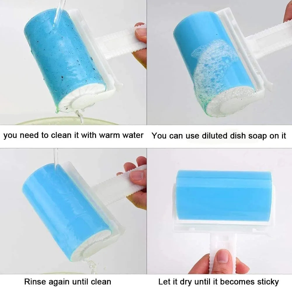 Washable reusable lint roller in choice of colours with protective cover for pet hair removal