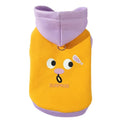 Autumn winter Korean dog hoodie with cute cartoon bear design for small medium pets, available in Blue and Yellow