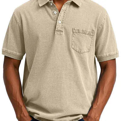 Men's plus size printed short sleeve shirt in loose fit Korean style with polyester fabric