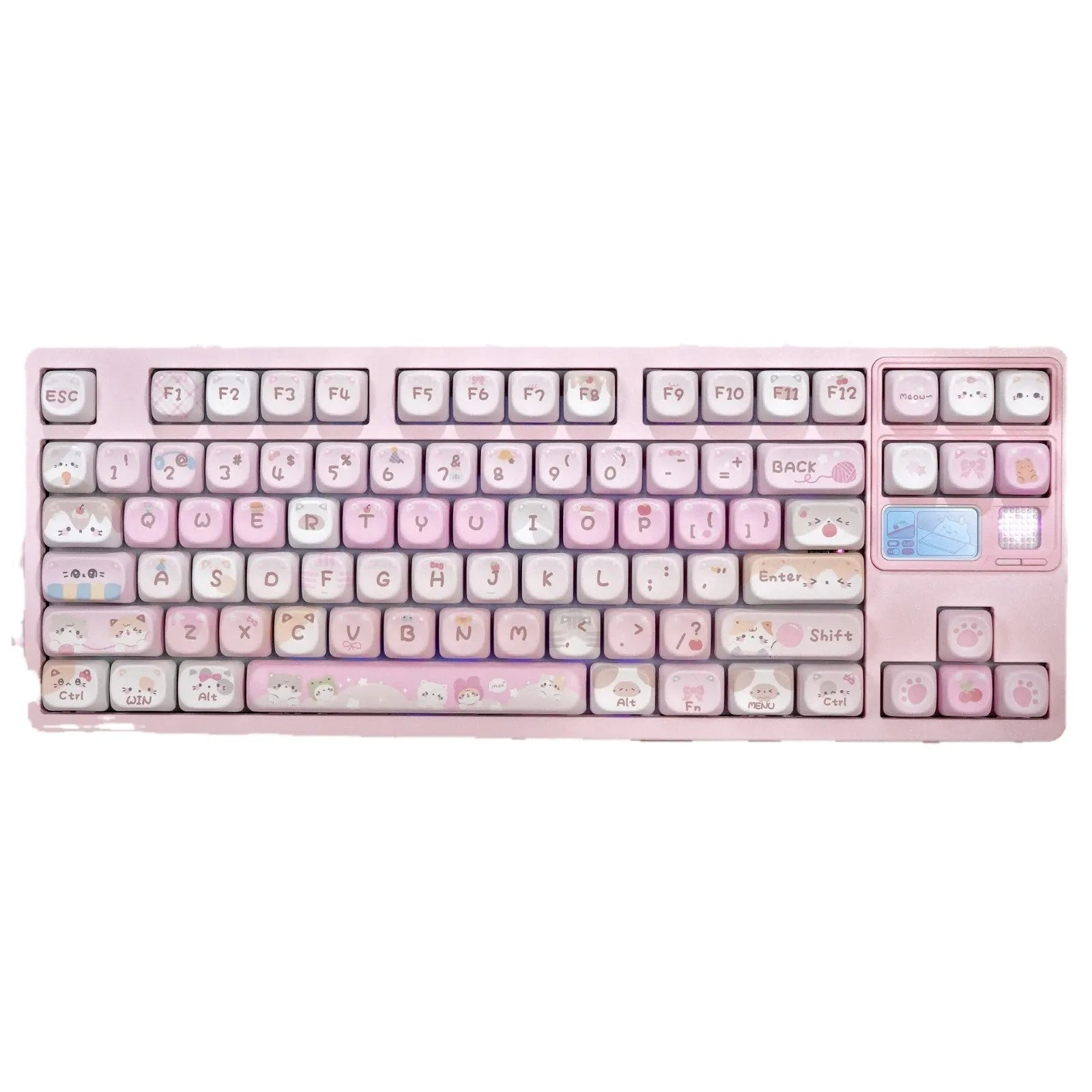 MOA Height full five-sided sublimation pink key caps with cartoon design for mechanical keyboards