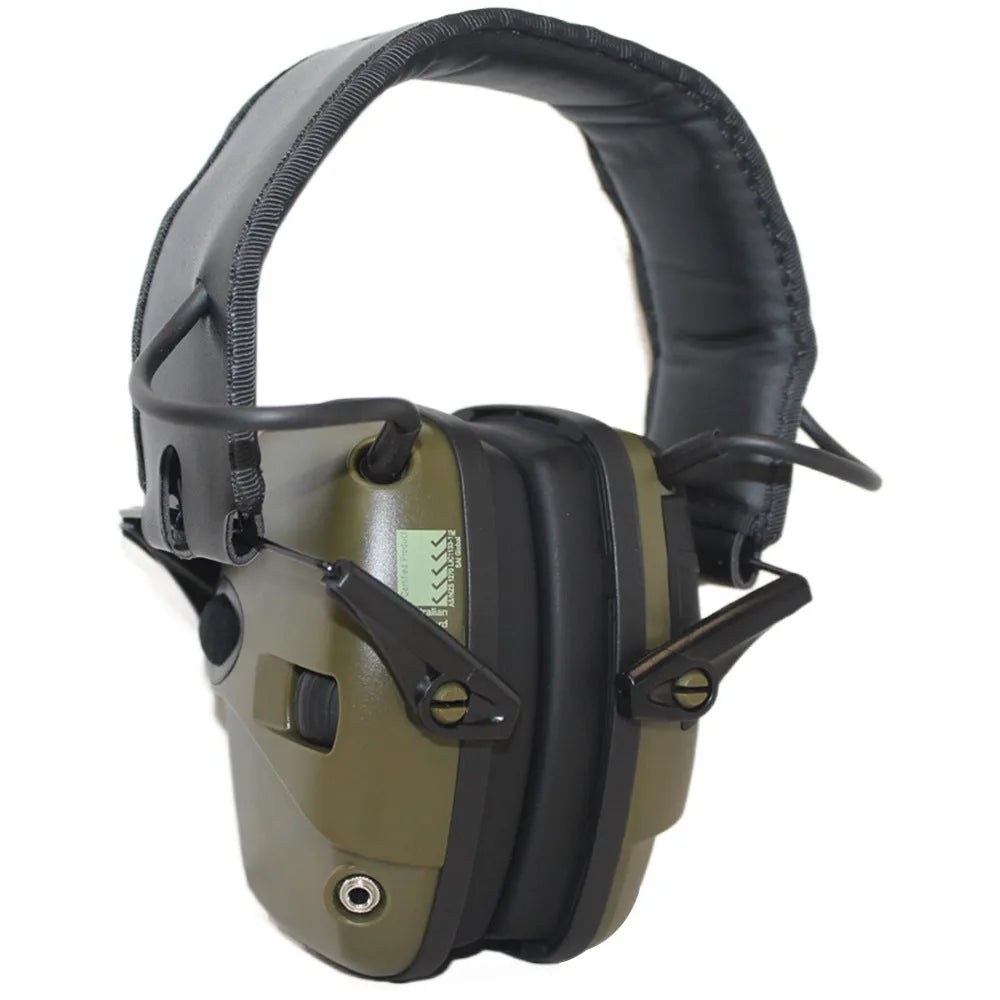 Outdoor noise-canceling headphones army green over-ear ABS steel for hunting shooting