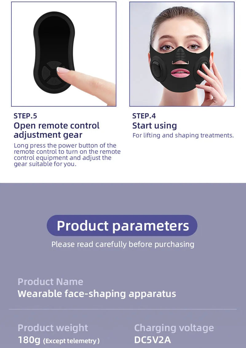 Black photon beauty mask device with USB connection for facial treatments