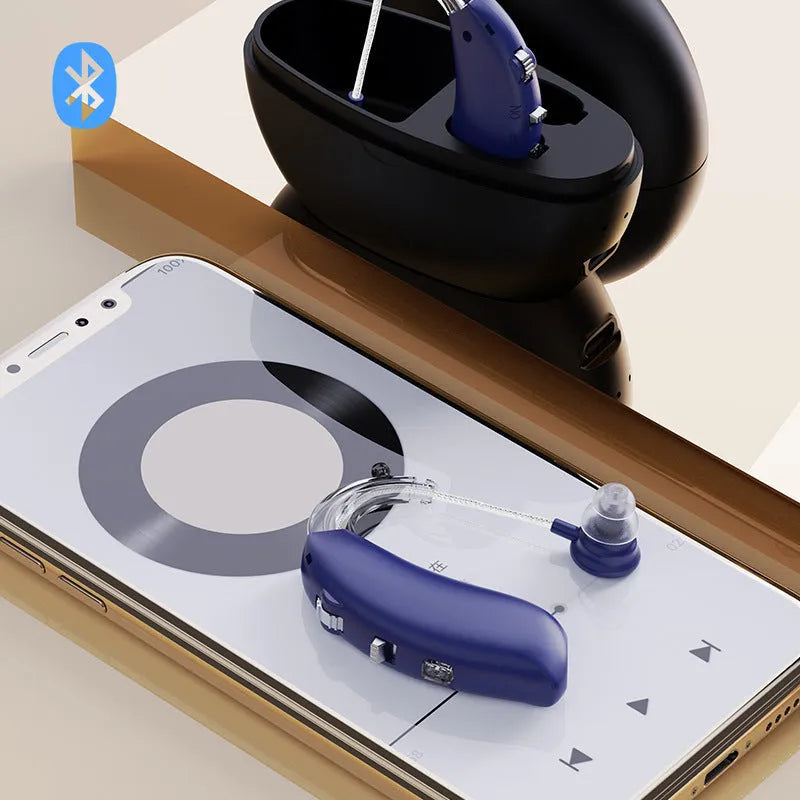Digital hearing aid Type-C rechargeable in skin colour with Bluetooth – single unit on charger