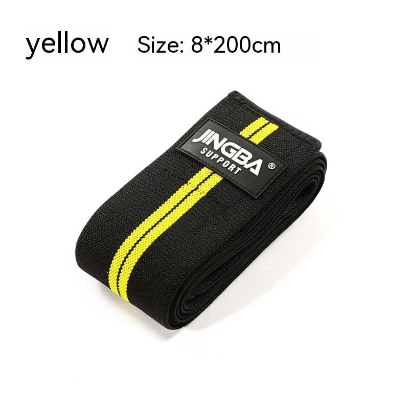 Adult adjustable sports knee pads in blue, yellow, red, and grey colours for weightlifting and cycling