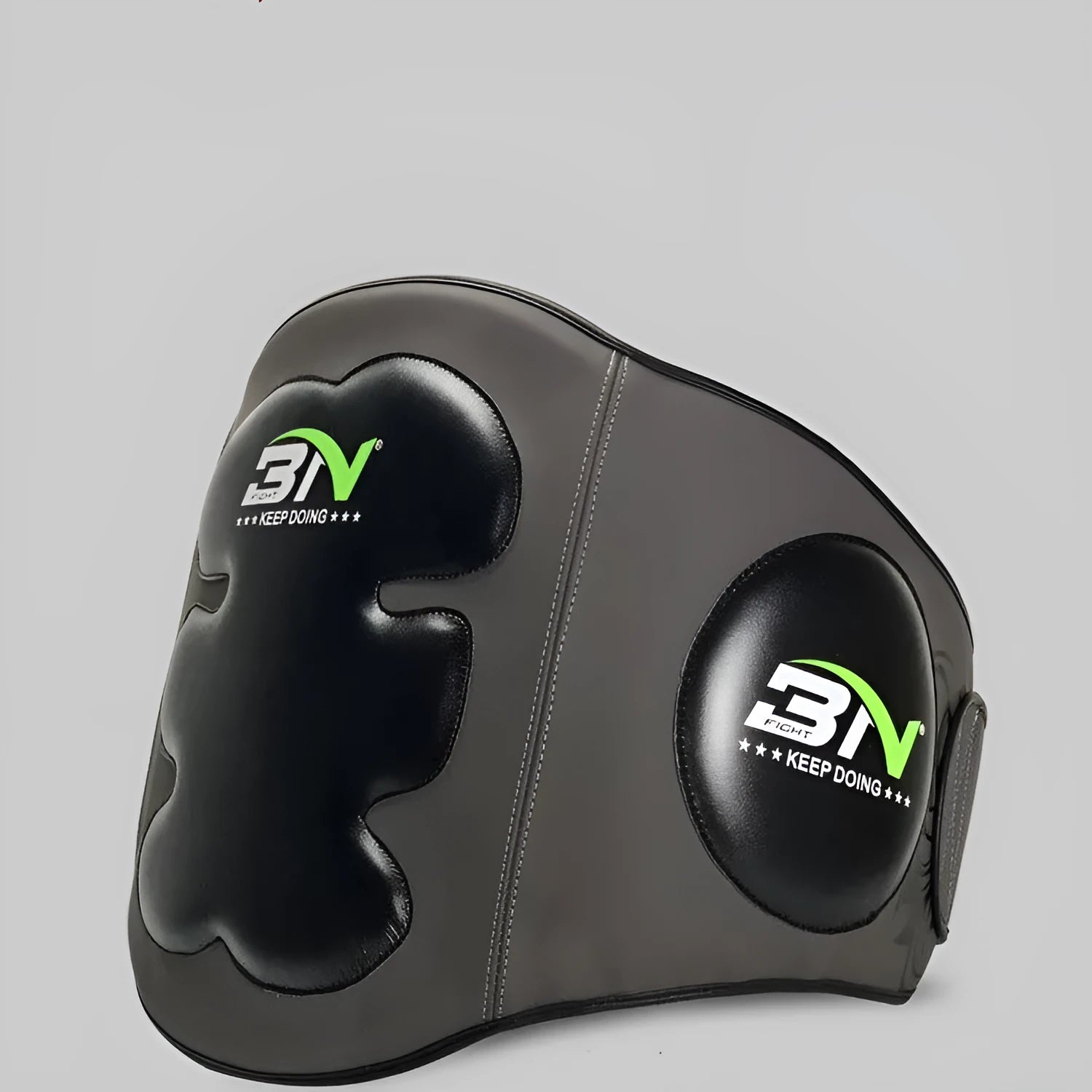 Dark grey waist-fastening boxing chest protection target pad for Sanda training.